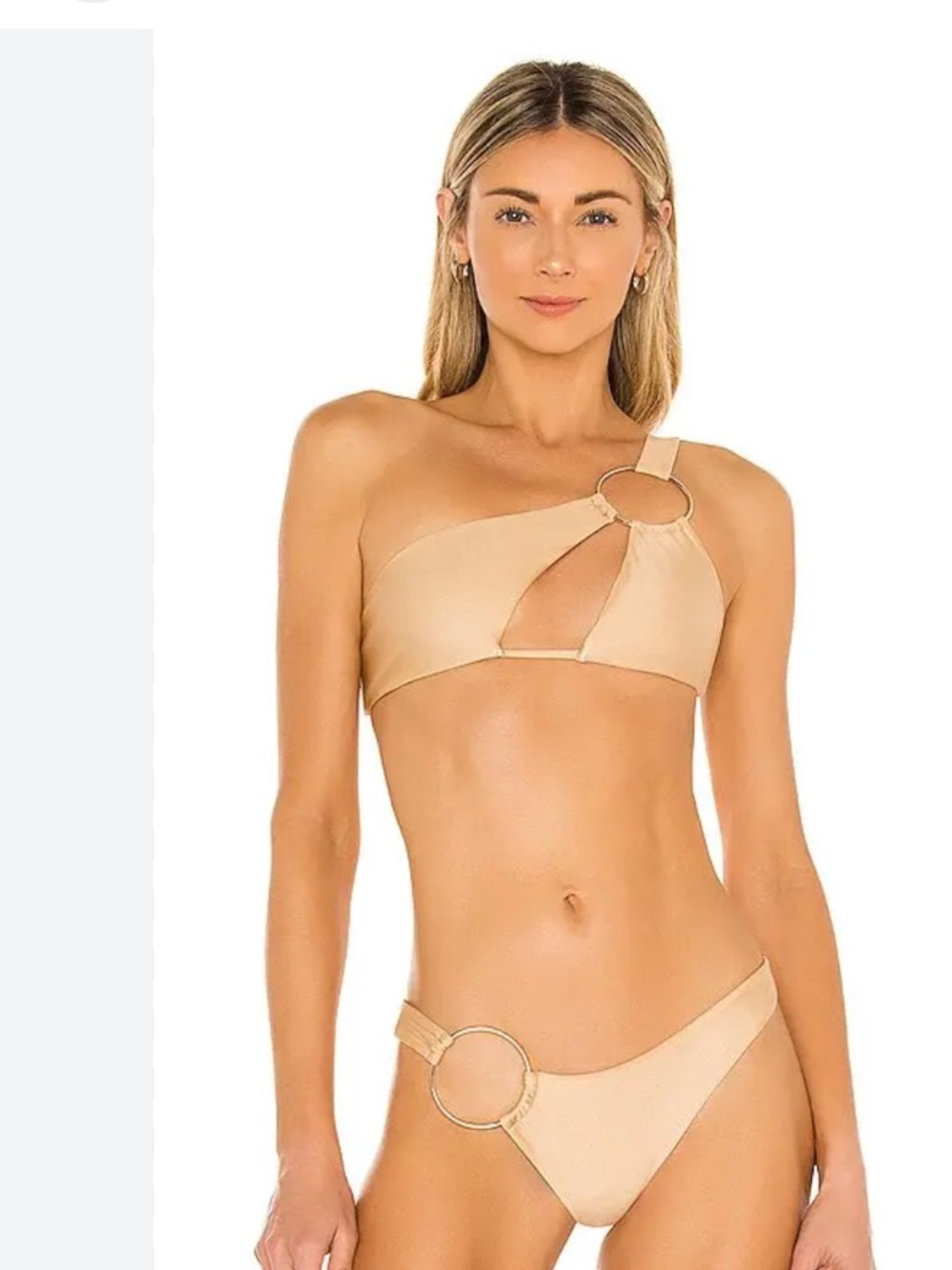 Camila Coelho Patricia Nude One-Shoulder Ring Bikini top Size Small - Picture 8 of 9